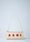 Marni Borsa A Spalla Museo Baguette In Pelle Crema