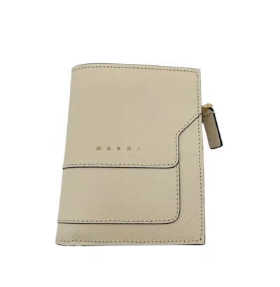Marni Women's Leather Bifold Wallet - Beige In Sand