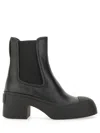 Marni 60mm Leather Chelsea Boots In Black