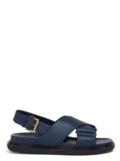 MARNI WOMEN'S LEATHER CRISSCROSS FUSSBETT SANDAL