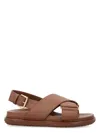 Marni Fussbett Leather Sandals In Moca