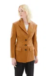 Marni Single-breasted Leather Jacket In 00m29 Brown