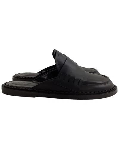 Pre-owned Marni Women's Leather Loafer Mule (authentic Pre-loved) In Black