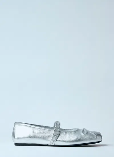 Marni Women Leather Mary Jane Shoes In Silver