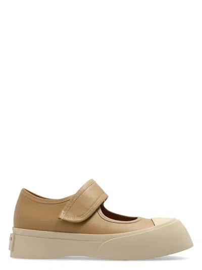 Marni Tan Pablo Mary Jane Ballerina Flats In Beige