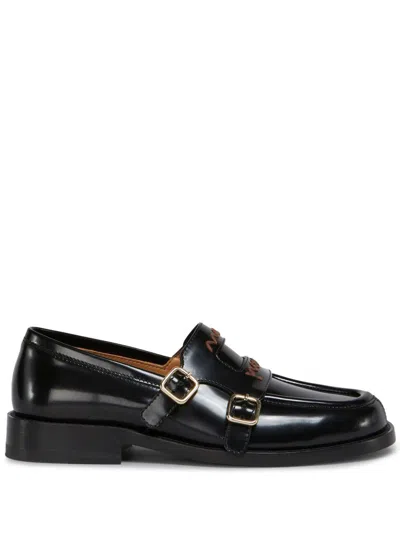 Marni Leather Moccasins In Black