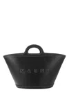Marni Women Black Leather And Raffia Small Tropicalia Summer Handbag