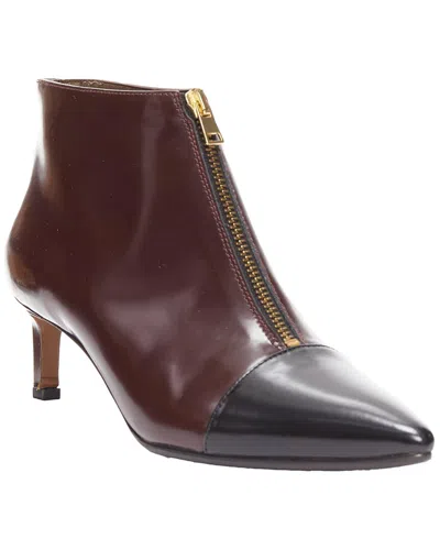 Pre-owned Marni Women's Leather Toe Cap Kitten Heel Zip Bootie (authentic Pre-loved)
