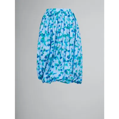 Marni Women's Light Blue Floral Bubble Skirt In ["blue","green"]