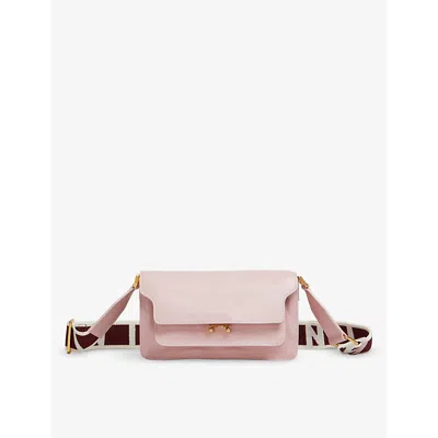 Marni East/west Soft Trunk Leather Shoulder Bag In Light Pink