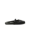 Marni Little Bow Nappa Leather Flat Mules In Black