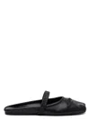 Marni Little Bow Nappa Leather Flat Mules In Black