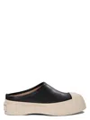 Marni Pablo Leather And Shearling Clog In Black