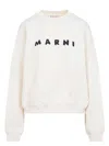 Marni Ivory Sweatshirt With Textured Lettering In White