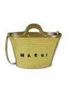 Marni Tropicalia Small Green In Raffia And Leather In Green