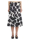 Marni Floral Print Midi Skirt With Discreet Zipper Closure