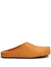 Marni Fussbet Sabot Calf-hair Slippers In Pumpkin