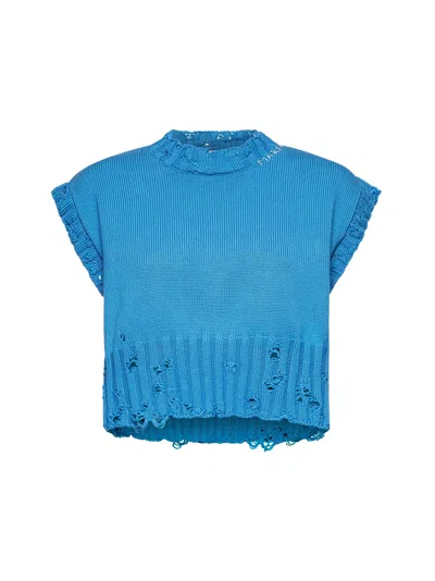 Marni Women  Blue Vest Sweater