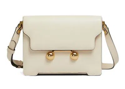Pre-owned Marni Women's  Botrsa Trunkaroo Medium Shoulder Bag In Ecru