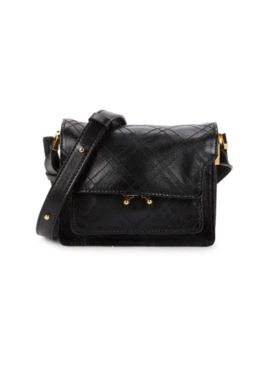 Marni Women's  Leather Shoulder Bag In Black