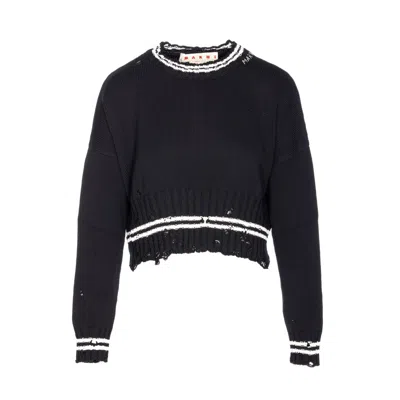 MARNI MARNI WOMEN MARNI LOGO CROP SWEATER