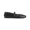 Marni Black Ballerinas With Embossed Bow Detail On The Front In Leather Woman In Black