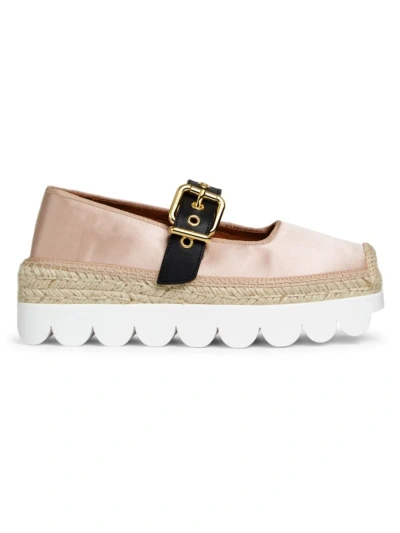 Marni Women's  Satin & Leather Mary Janes In Pink Sand