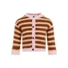 Marni Cropped Cardigan With Playful Stripe Pattern In Multicolor