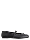 Marni Black Ballerinas With Embossed Bow Detail On The Front In Leather Woman