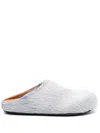 Marni Faux Fur Texture Slippers With Rubber Sole