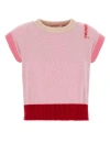 Marni Cashmere Vest With Cap Sleeves And Color Block Design In Multicolor