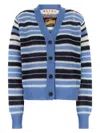 Marni Mohair Blend Striped V-neck Cardigan