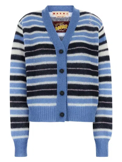 MARNI WOMEN'S MULTICOLOR MOHAIR BLEND CARDIGAN | SIZE 36 | CDMD0388Q0UFU178 COLOR STB26