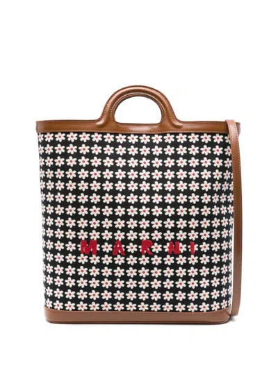Marni Tropicalia Canvas Crossbody Bag In Multicolor