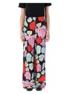 Marni Orion Print Palazzo Trousers In Black Multi Rose