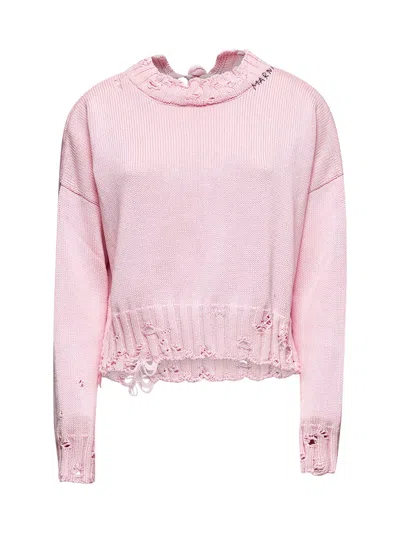 MARNI MARNI WOMEN PINK COTTON CROP SWEATER