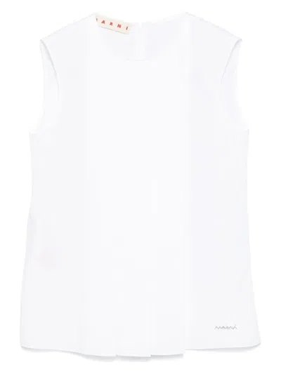 MARNI WOMEN'S PLEAT-DETAIL SLEEVELESS BLOUSE TOP
