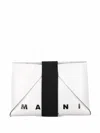 Marni Women's Polyester Document Holder In White/navy In Multi