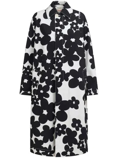 Marni Printed Dustercoat In Multi