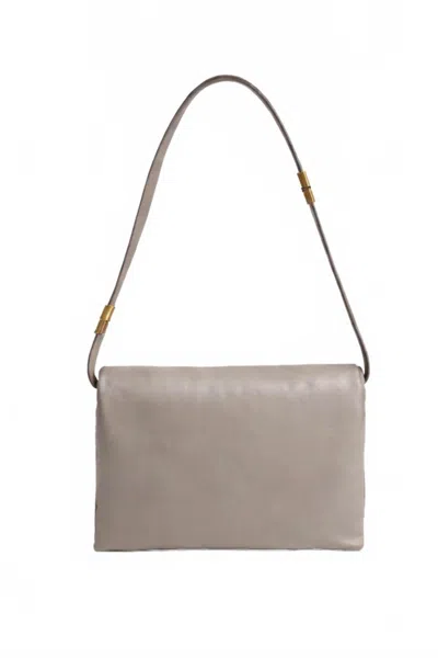 Marni Women's Prism Leather Large Shoulder Bag In Cork Beige In Brown