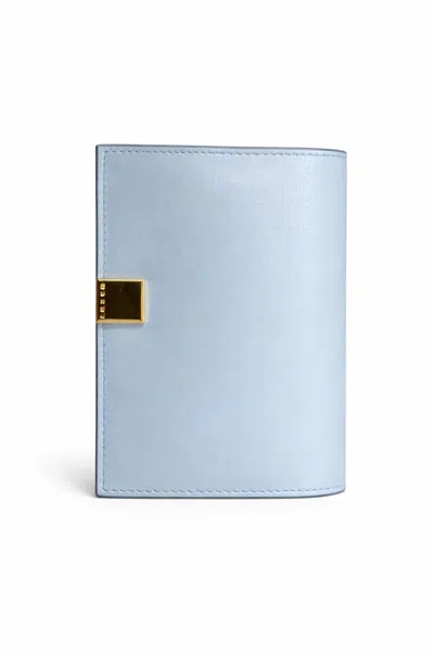 Marni Women's Prisma Folded Leather Wallet In Smoke Blue