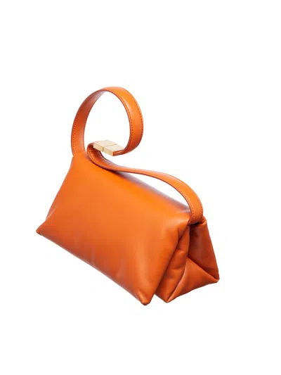 Marni Women's Prisma Leather Shoulder Bag In Arancione