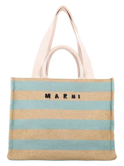 MARNI WOMEN'S RAFFIA-EFFECT MEDIUM TOTE BAG