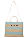 Marni Women's Raffia-effect Small Tote Bag In Raw Sienna   Pale Mint
