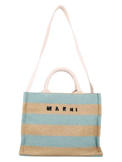 MARNI WOMEN'S RAFFIA-EFFECT SMALL TOTE BAG