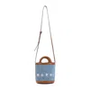 Marni Women's Raffia Tropicalia Bucket Bag In Celeste