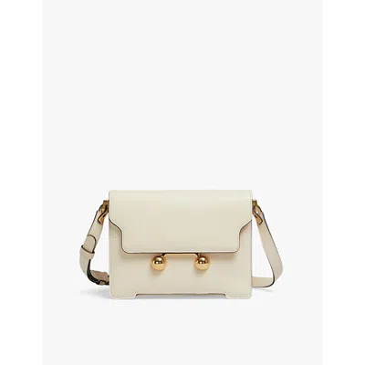 MARNI WOMENS SHELL TRUNKAROO BRANDED-HARDWARE LEATHER SHOULDER BAG