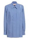 Marni Gingham-check Pleated Shirt In Blue