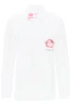 Marni Women's "shirt With Flower Print Patch And Embroide Logo In White