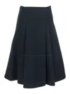 Marni High-waisted A-line Skirt Panel Detailing In Green